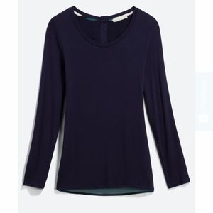 41 Hawthorn Selmin Woven Back Knit Top